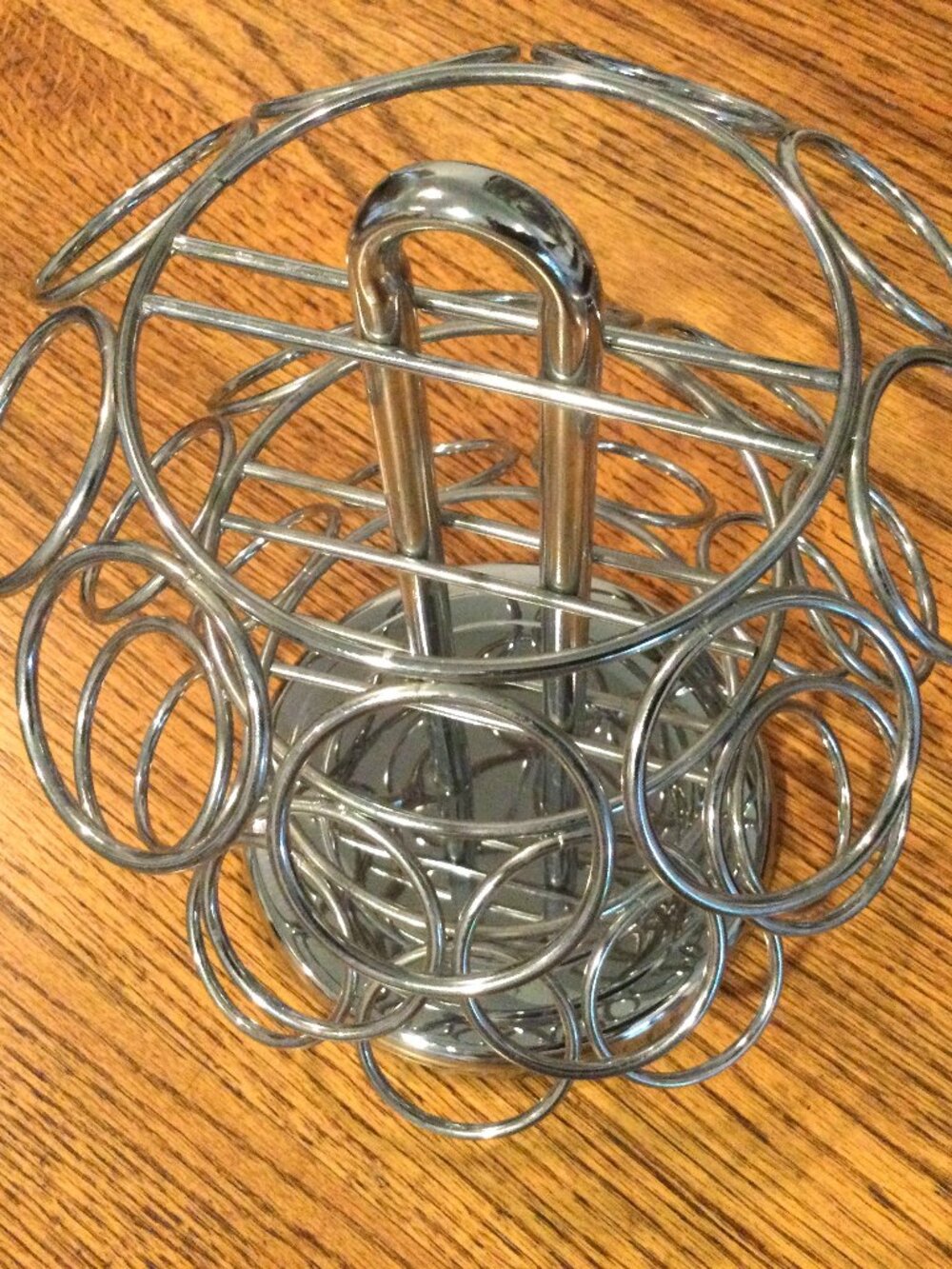 Carousel Coffee Pod Holder Chrome Metal Holds 27 Cups